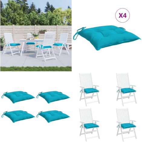 Pillow Perfect Outdoor Sitzkissen Set – 2 Stück, Getuftet, Wetterbeständig, Türkis