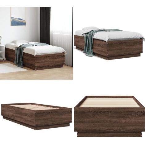 Aufbewahrungsbett Geräucherte Eiche 75 x 190 cm Holzwerkstoff