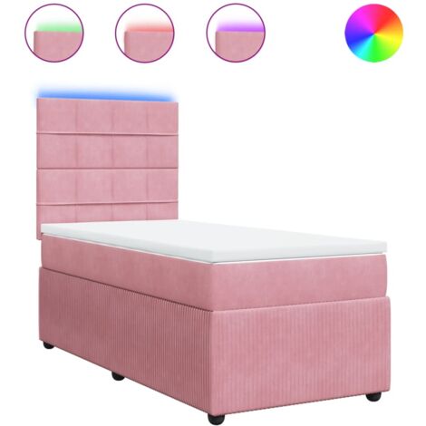 Boxspringbett Rosa Boxspringbett mit Matratze Rosa 80x200 cm Samt - Boxspringbett ...