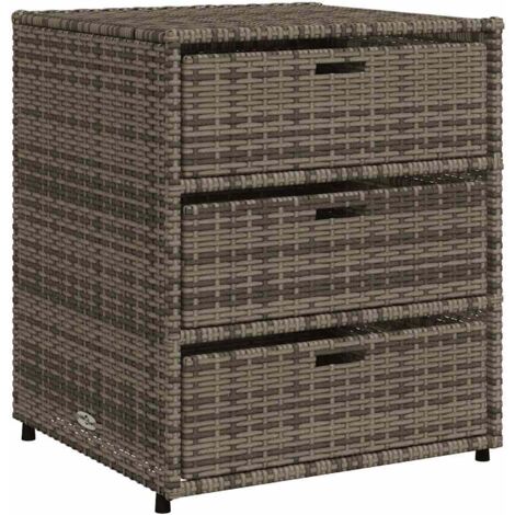 Gartenschrank Grau 55x59x69 cm Poly Rattan - Outdoor-Schrank ...