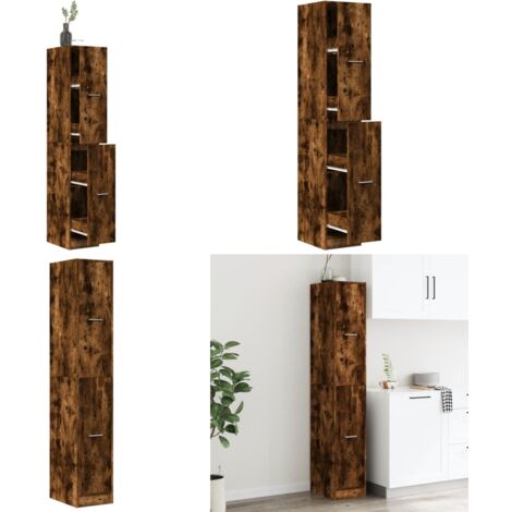 vidaXL Apothekerschrank Räuchereiche 30x41x174,5 cm Holzwerkstoff