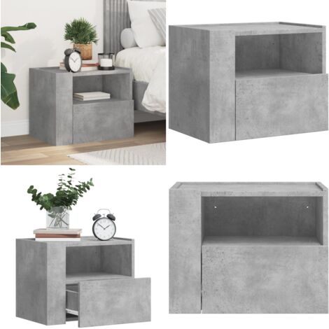 Wand-Nachttisch Betongrau – Mit Schubladen, 45x30x35 Cm, Platzsparend & Stabil