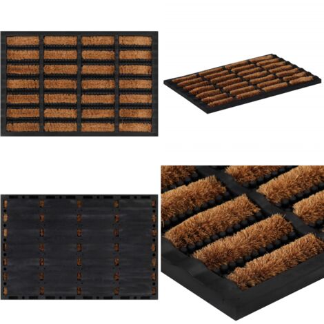 Fußmatte Rechteckig 40x60 cm Gummi und Kokosfaser - Eingangsmatte - Fussmatte - Gummitool Matte - Kokosfaser Mat - Türmatte - Home & Living (1/5)