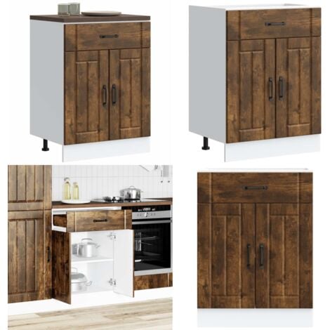 VidaXL Küchenunterschrank Lucca Räuchereiche 50x46x81,5cm - Mit Schublade & Verstellbaren Füßen