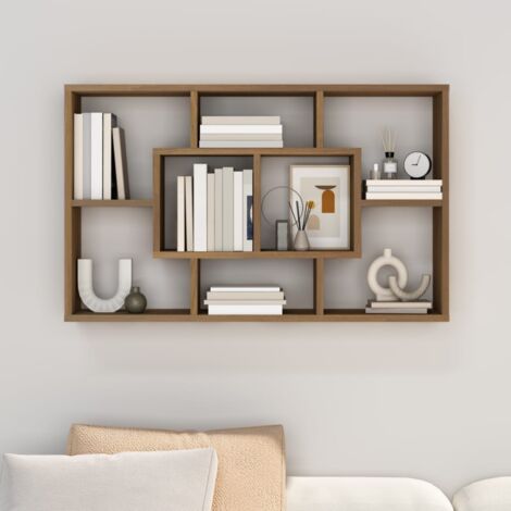 Wandregal Braun Eichen-Optik 85x16x52,5 cm Holzwerkstoff - Wandregal - Holzregal - Regalböden - Wohnzimmerdeko - Eiche Optik - Home & Living