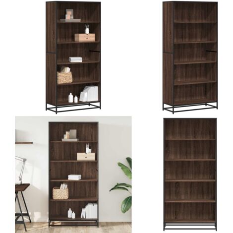 vidaXL Bücherregal Räuchereiche 80,5x35x170,5 cm Holzwerkstoff (1/5)