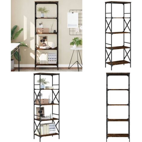 Bücherregal 5 Böden Räuchereiche 59x35x171 cm Holzwerkstoff - Buche Regal - Holzkasten - Büchergestell - Wohnraumgestaltung - Regal Braun - Home & Living (1/5)
