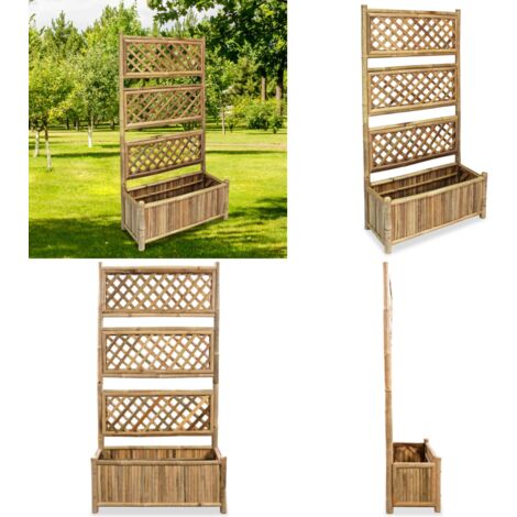 Hochbeet mit Spalier Bambus 70 cm - Bambus Hochbeet - Pflanzenkasten -  Vertical Garden - Gartengerte - Blumenerde - Home & Living