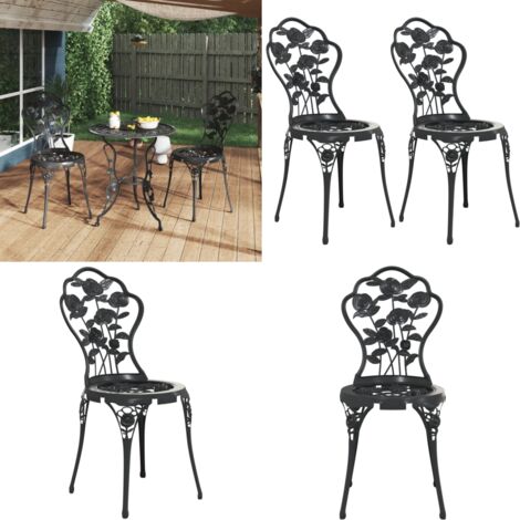 3 Miniatur-Stühle Aus Metall – Schwarze Bistro-/Gartenstühle Im Maßstab 1:12 Für Puppenhaus & Deko