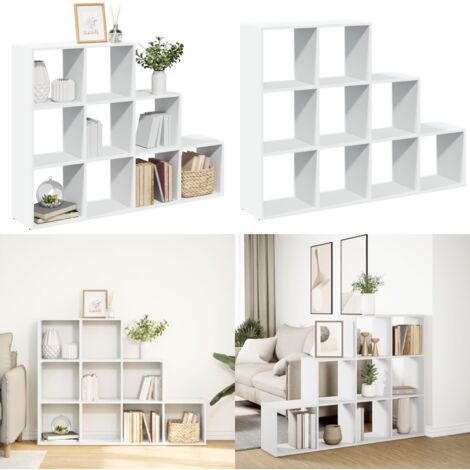 vidaXL Raumteiler-Bücherregal 3 Stufen Weiß 137,5x29x103,5 cm