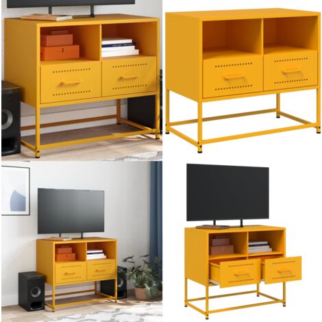 VidaXL TV-Schrank Weiß 68x39x60,5cm | Stahl Lowboard Mit Rollen & Griffen