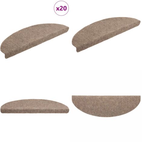 5 Stück Stufenmatten Selbstklebend - Braun Halbrund 65x21cm Für Treppen