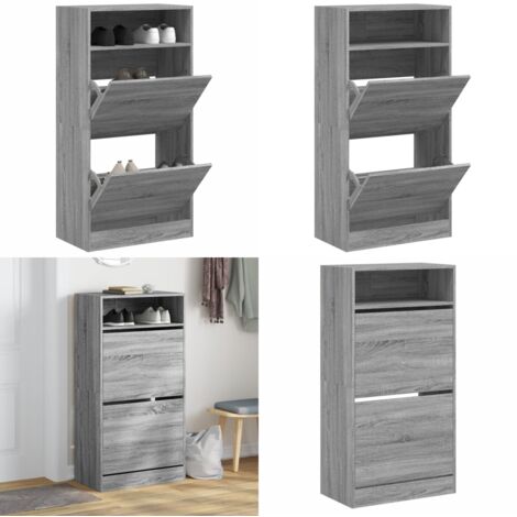 Schuhschrank Grau Sonoma 60x34x116 cm Holzwerkstoff - Schuhschrank - Schrank Für Schuhe - Garderobe - Schuhregal - Holzwerkstoffmöbel - Home & Living (1/5)