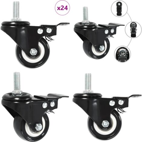Lenkrolle Rad- 50 Mm Tragfähigkeit 35 Kg Mit Anschraubplatte Grau BS