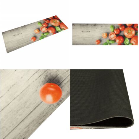 Küchenteppich Waschbar Tomaten 60x180 cm Samt - Küchenläufer - Samt - Anti-Rutsch - Waschecht - Wohnzimmer - Home & Living