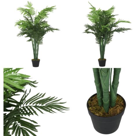 Palme Künstlich 28 Blätter 120 cm Grün - Kunstpalme - Palmenpflanze - Indoor Pflanzen - Deko Pflanzen - Grüne Pflanze - Home & Living (1/5)