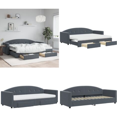 VidaXL Tagesbett Ausziehbar 80x200 Cm | Schlafsofa Mit Schubladen | Taupe Stoff