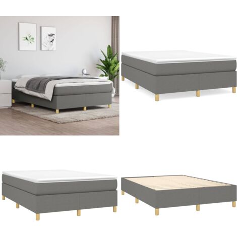 Boxspringbett Mit Matratze - Dunkelgraues Samt Bett 80x200cm
