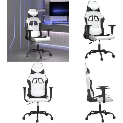 Gaming-Stuhl mit Massagefunktion Weiß und Schwarz Kunstleder - Gaming Stuhl - Gamer Chair - PC Stuhl - Schreibtischstuhl - Ergonomischer Stuhl - Home & Living (1/5)