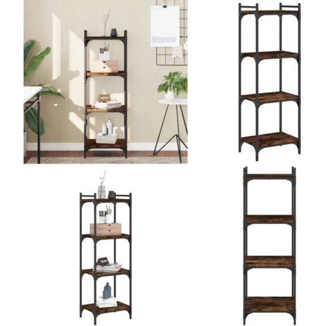 Bücherregal 4 Böden Räuchereiche 40x30x120 cm Holzwerkstoff - Buche Regal - Holzkasten - Büchergestell - Wohnraumorganisation - Raumgestaltung - Home & Living (1/5)