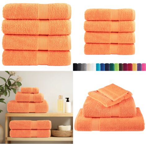 Premium-Badetücher SOLUND 4 Stk. 100x150 cm 600 g/m² - Baumwolle - Badehandtücher - Handtücher - Orange - Badezimmertextilien - Home & Living