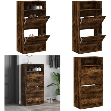 Schuhschrank Räuchereiche 60x34x116 cm Holzwerkstoff - Schuhschrank - Schrank Für Schuhe - Schuhregal - Garderobe - Einbauschrank - Home & Living (1/5)