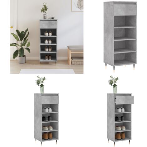 Schuhschrank Betongrau 40x36x105 cm Holzwerkstoff - Schuhschrank - Schrank - Garderobe - Aufbewahrung - Organisation - Home & Living (1/5)