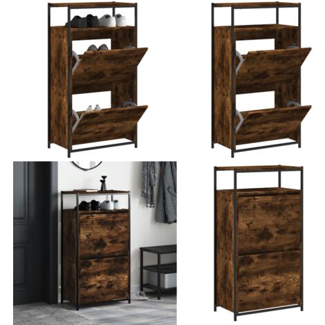 Schuhschrank Räuchereiche 60x34x112 cm Holzwerkstoff - Schuhschrank - Schrank Für Schuhe - Schuhregal - Garderobe - Einbauschrank - Home & Living (1/5)