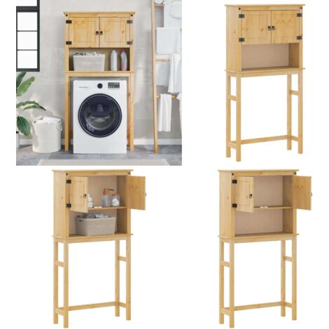 Waschmaschinenschrank Corona Massivholz Kiefer - Waschtischunterschrank - Massivholzmöbel - Badezimmerschränke - Küchenkasten - Aufbewahrungslösung - Home & Living