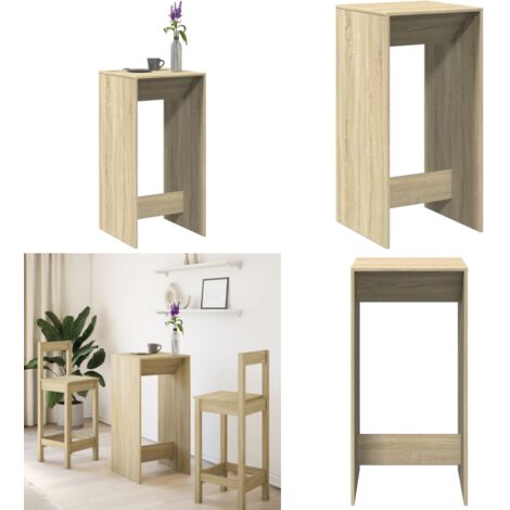 INLIFE Bartisch Schwarz 51x50x103cm - Holzwerkstoff Hochtisch Mit 80kg Tragkraft