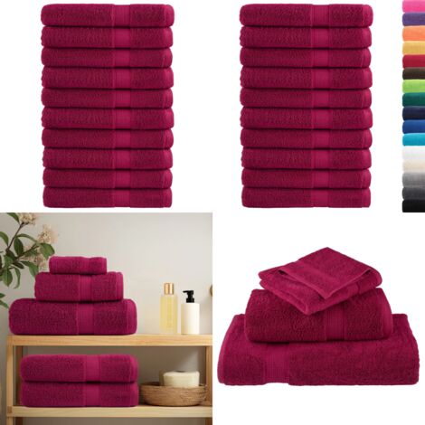 LLEZKBR Premium Gästehandtücher SOLUND - 10er Set In Rot 30x50 Cm