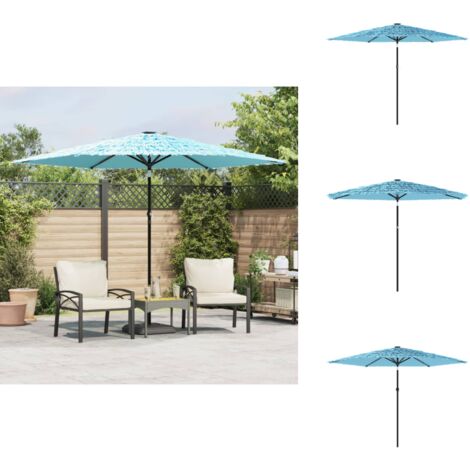 Sonnenschirm mit Stahlmast Blau 288x288x225 cm - Sonnenschirm - Gartenschirm - Balkon Sonnenschutz - Sommergarten - Poolparty (1/5)