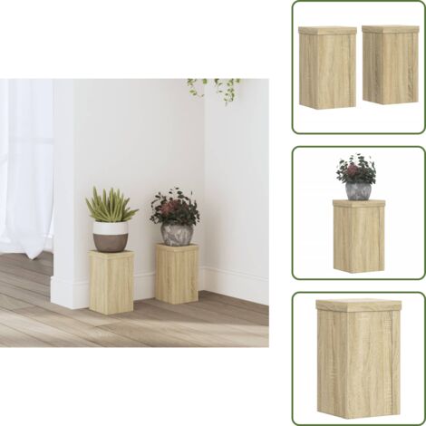 Balacoo 2x Massivholz Pflanzenständer – Mini-Pflanzgefäßhalter, 13x13x7 Cm, Khaki, Für Topfuntersetzer & Dekoration