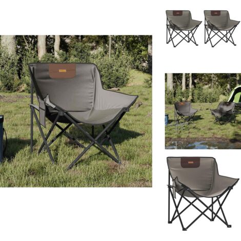 Campingsthle 2 Stk. mit Tasche Klappbar Grau - Campingstuhl - Klappstuhl -  Gartenstuhl - Outdoor Stuhl - Grillstuhl