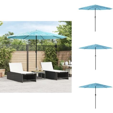 HIXA Windschutz 440x130cm - Camping Plane Mit Fenster In Blau