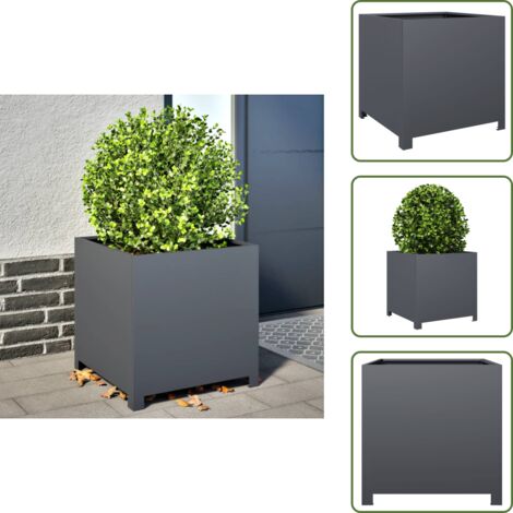 Pflanzkbel Anthrazit 50x50x50 cm Stahl - Pflanzkbel - Blumenkbel -  Pflanzgef - Blumenkasten