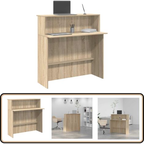 vidaXL Receptiebalie 100x50x103,5 cm bewerkt hout wit vidaXL Receptiebalie 100x50x103,5 cm bewerkt hout wit