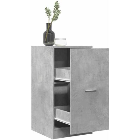 VidaXL Schubunterschrank Lyon, Betongrau, 40x46x81,5 Cm – Mit Schublade & Tür, Aus Holzwerkstoff, Für Küche & Bad