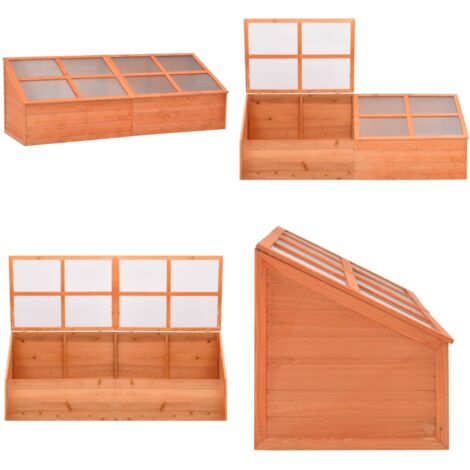 Frühbeet Holz 180x57x62 cm - Frühbeet - Holzh Greenhouse - Gewächshaus - Pflanzenhaus - Gartengewächshaus - Home & Living