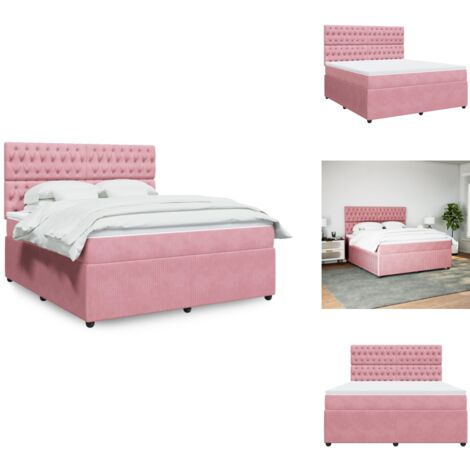 Boxspringbett Rosa Boxspringbett mit Matratze Rosa 180x200 cm Samt - Boxspringbett ...