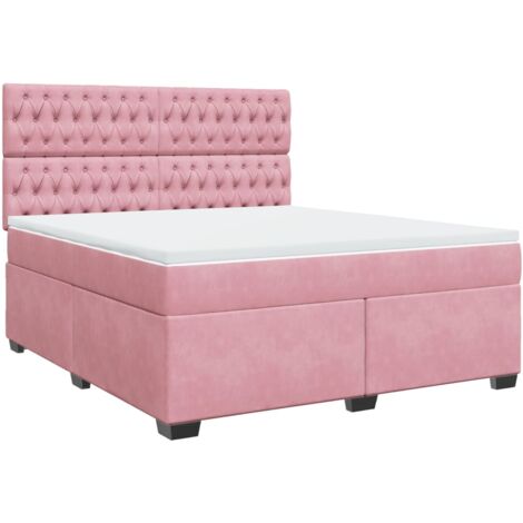 Boxspringbett Rosa Boxspringbett mit Matratze Rosa 180x200 cm Samt - Boxspringbett ...