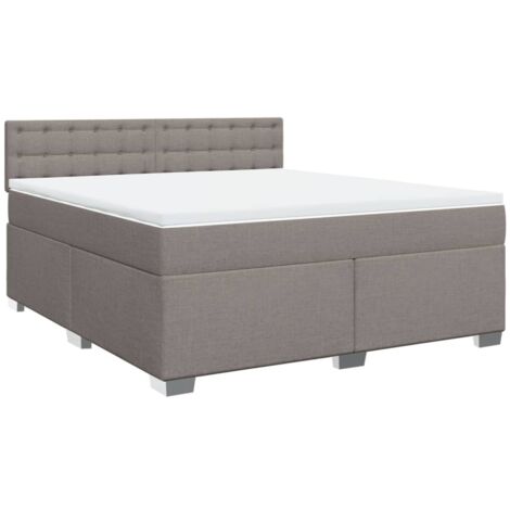 Boxspringbett mit Matratze Taupe 180x200 cm Stoff