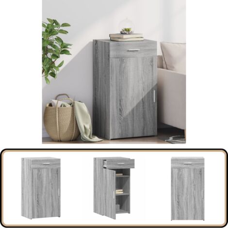 Sideboard Grau Sonoma 50x42,5x93 cm Holzwerkstoff - Schreibtisch - Regal - Sideboard - Wohnraumgestaltung - Grau (1/5)