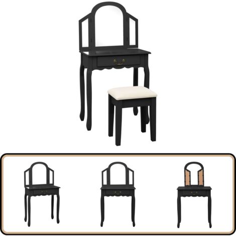 Schminktisch | Make-up Tisch | Frisiertisch | Kosmetiktisch | Mit Hocker | Mit Spiegel | Mit