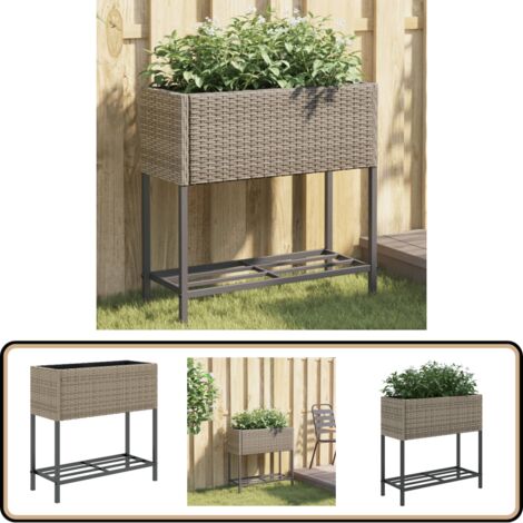 Rattan Blumentopf Aus Kunststoff – Rechteckig, 400 Mm, In Anthrazit | Wetterfestes Pflanzgefäß Für Balkon, Garten, Kräuter & Deko