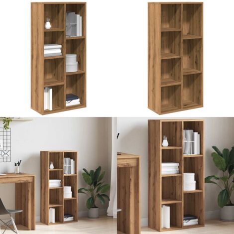YITHOPI Bücherregal Artisan-Eiche 34x31x80cm - Holzwerkstoff Regal Für Büro & Wohnzimmer
