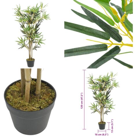 Bambusbaum Künstlich 552 Blätter 120 cm Grün - Bambusbaum - Kunstrasen - Pflanzen Deko - Indoor Pflanzen - Zimmerpflanzen - Home & Living