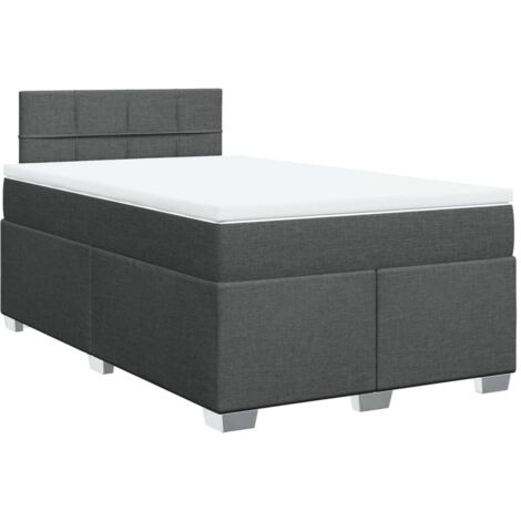 Boxspringbett mit Matratze Dunkelgrau 120x190 cm Samt
