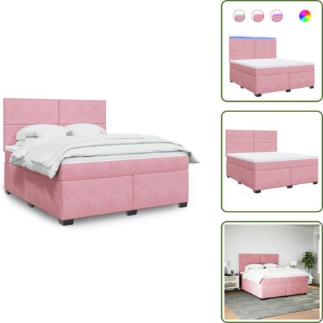 Boxspringbett Rosa Boxspringbett mit Matratze Rosa 180x200 cm Samt - Boxspringbett ...
