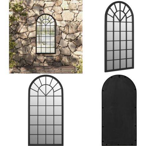 Gartenspiegel Schwarz 90x45 cm Eisen - Gartenspiegel - Außenspiegel - Metallspiegel - Antiklook - Eisenspiegel - Home & Living (1/5)